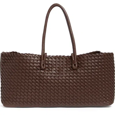 Moda Luxe Woven Stitch Shoulder Bag In Brown