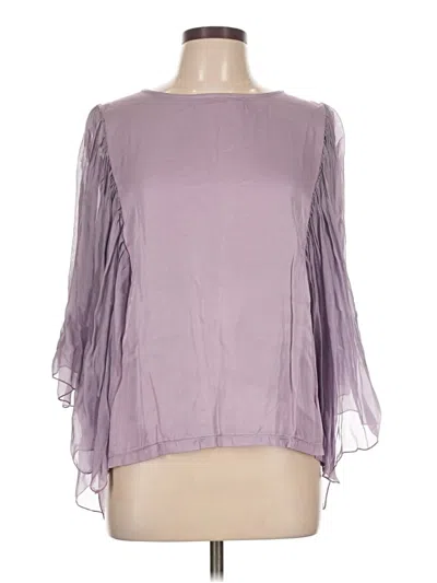 Pre-owned Moda Seta 3/4 Sleeve Blouse In Purple