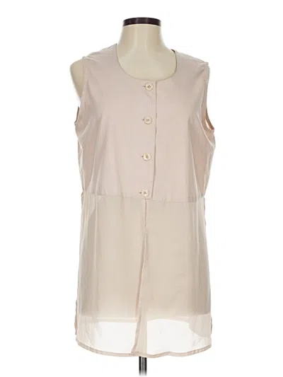 Pre-owned Moda Spiegel Sleeveless Blouse In White