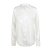 Modallica Women's Ann - White Loose Gots Certified Organic Peace Silk Shirt In White