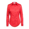 Modallica Women's Viva - Red Organic Gots Certified Pima Cotton Fitted Shirt In Red