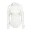 Modallica Women's Viva - White Organic Ahimsa Peace Silk Fitted Shirt In White