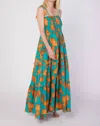 Shop Modaposa Dianora Maxi Dress In Orange And Turquoise In Multi