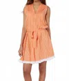 Modaposa Felice Resort Spring Summer Dress Spring In Orange & White In Orange