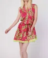 Modaposa Felice Summer Dress In Pink/ Green In Multi