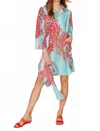 Modaposa Gabriella Printed Tunic Shirt Dress With Pockets In Multi In Multi
