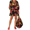 Modaposa Susana Floral Sundress In Black / Red