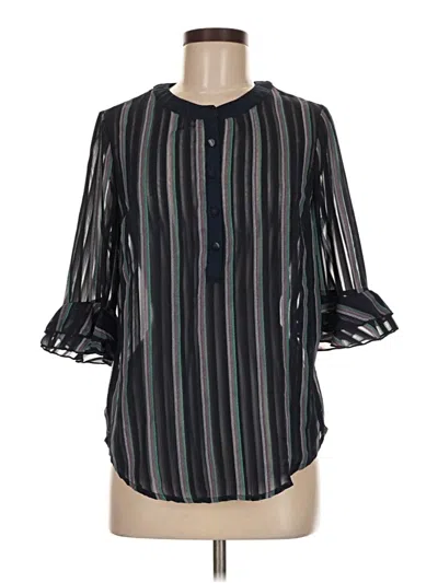 Pre-owned Modcloth 3/4 Sleeve Blouse In Black
