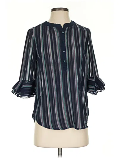 Pre-owned Modcloth 3/4 Sleeve Blouse In Black