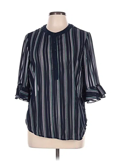 Pre-owned Modcloth 3/4 Sleeve Blouse In Blue
