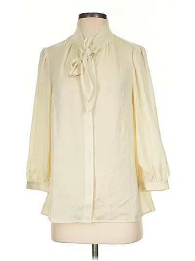 Pre-owned Modcloth 3/4 Sleeve Blouse In Ivory