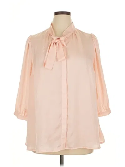 Pre-owned Modcloth 3/4 Sleeve Blouse In Pink