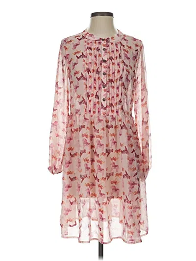 Pre-owned Modcloth 3/4 Sleeve Blouse In Pink