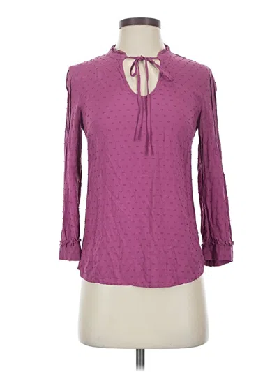 Pre-owned Modcloth 3/4 Sleeve Blouse In Purple