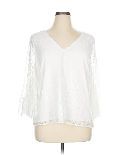 Pre-owned Modcloth 3/4 Sleeve Blouse In White