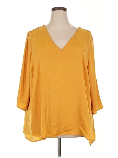 Pre-owned Modcloth 3/4 Sleeve Blouse In Yellow