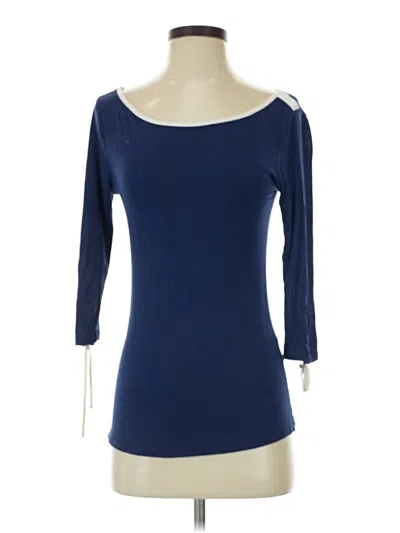 Pre-owned Modcloth 3/4 Sleeve Top Blue Boatneck Tops