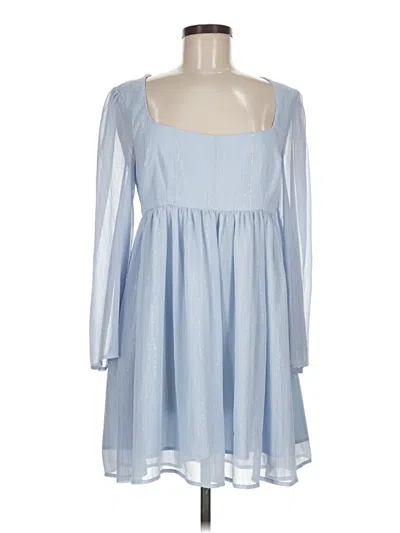 Pre-owned Modcloth 3/4 Sleeve Top Blue Square Neckline Tops