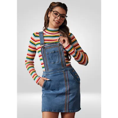Modcloth A Posh Picnic Denim Overall Jumper In Faded Sky Medium Wash
