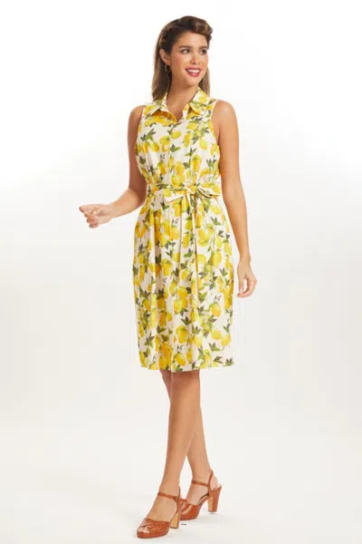 Modcloth Can't Slow My Roll Shirt Dress With Pockets In Lemon Spritz
