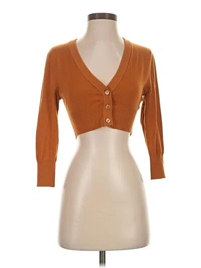 Pre-owned Modcloth Cardigan Sweater In Orange