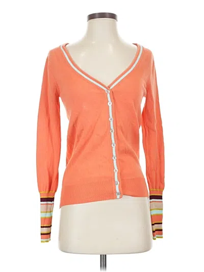 Pre-owned Modcloth Cardigan Sweater In Orange