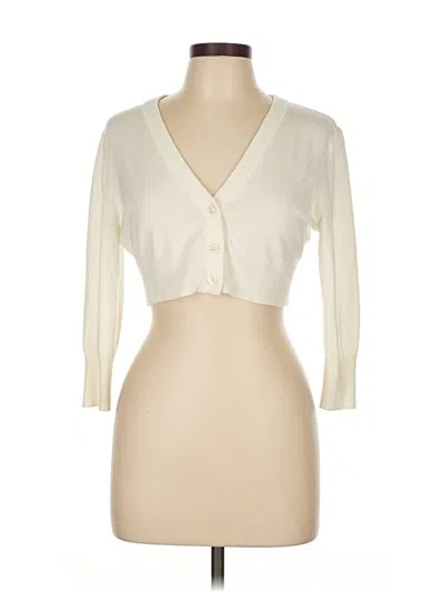 Pre-owned Modcloth Cardigan Sweater In White