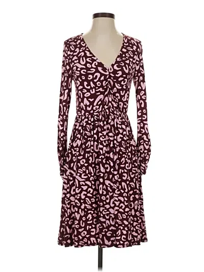 Pre-owned Modcloth Casual Dress In Burgundy