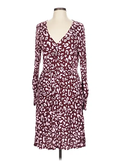 Pre-owned Modcloth Casual Dress In Burgundy