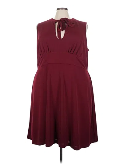 Pre-owned Modcloth Casual Dress In Burgundy