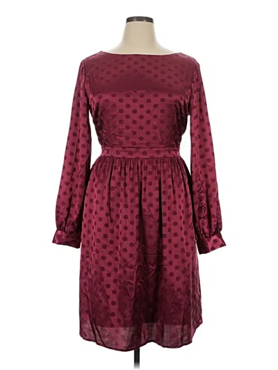 Pre-owned Modcloth Casual Dress In Burgundy