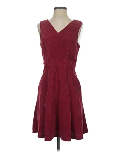 Pre-owned Modcloth Casual Dress In Burgundy