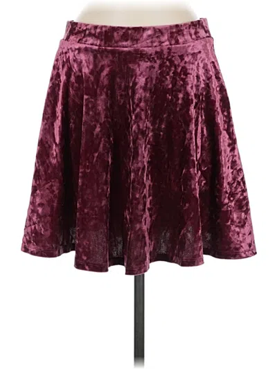 Pre-owned Modcloth Casual Skirt In Burgundy