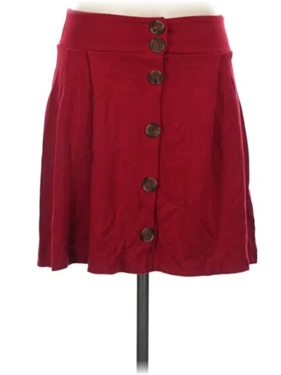 Pre-owned Modcloth Casual Skirt In Burgundy