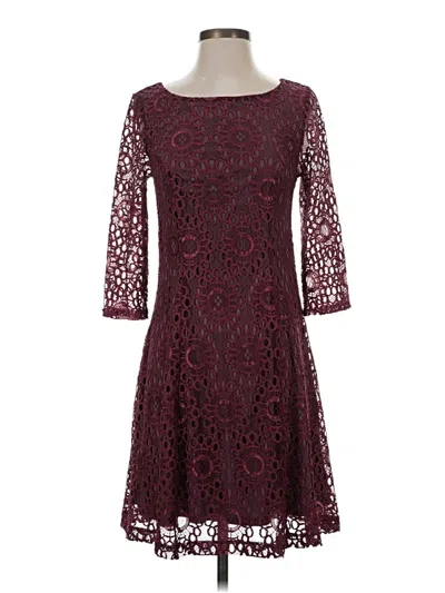 Pre-owned Modcloth Cocktail Dress In Burgundy