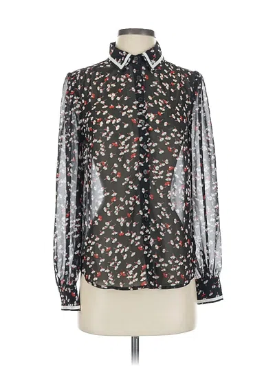 Pre-owned Modcloth Long Sleeve Blouse In Black