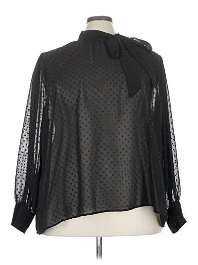 Pre-owned Modcloth Long Sleeve Blouse In Black
