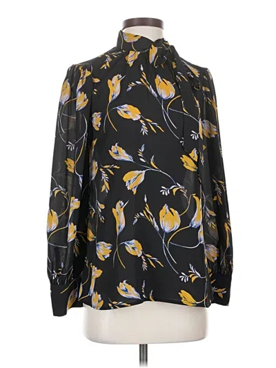 Pre-owned Modcloth Long Sleeve Blouse In Black