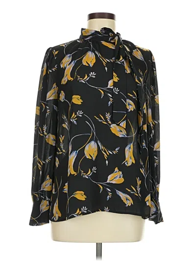 Pre-owned Modcloth Long Sleeve Blouse In Black