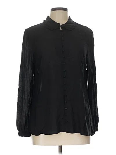 Pre-owned Modcloth Long Sleeve Blouse In Black