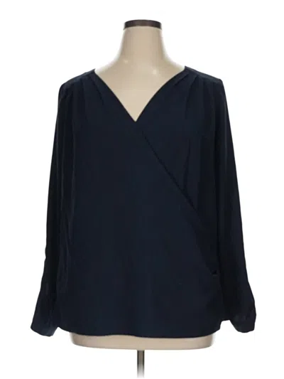 Pre-owned Modcloth Long Sleeve Blouse In Blue