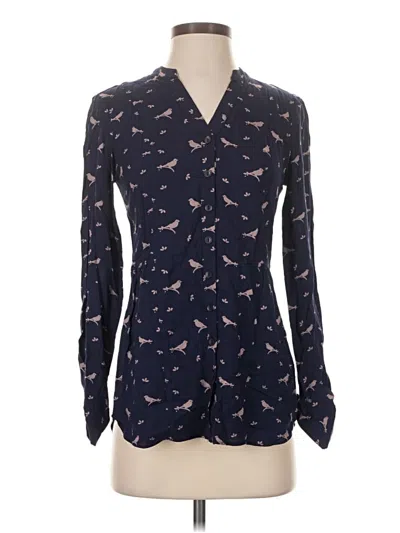 Pre-owned Modcloth Long Sleeve Blouse In Blue