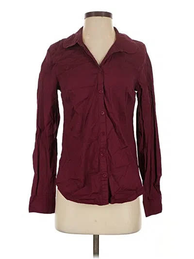 Pre-owned Modcloth Long Sleeve Blouse In Burgundy