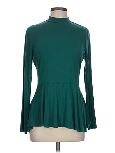 Pre-owned Modcloth Long Sleeve Blouse In Green