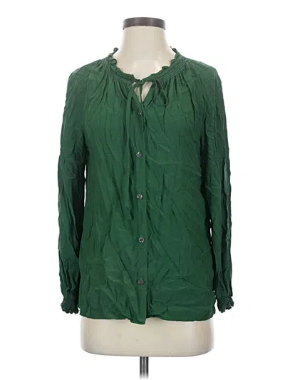 Pre-owned Modcloth Long Sleeve Blouse In Green