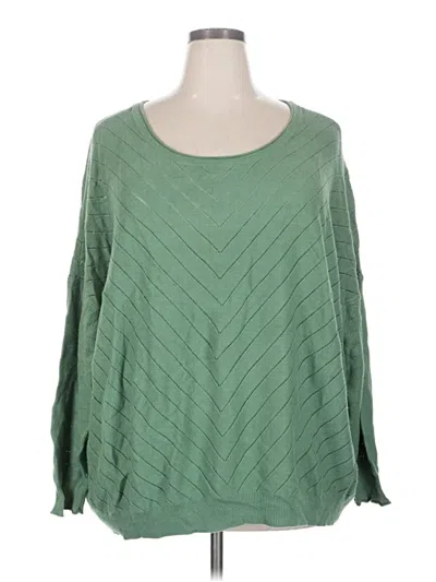 Pre-owned Modcloth Long Sleeve Blouse In Green