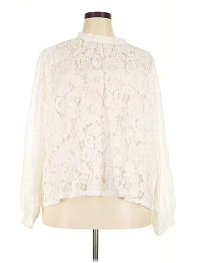 Pre-owned Modcloth Long Sleeve Blouse In Ivory