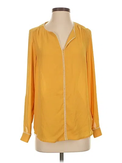 Pre-owned Modcloth Long Sleeve Blouse In Orange