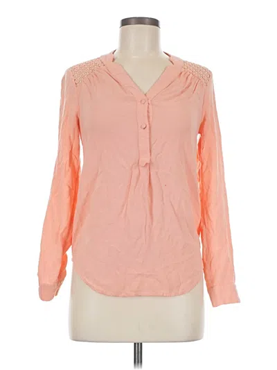Pre-owned Modcloth Long Sleeve Blouse In Orange