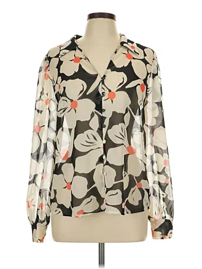 Pre-owned Modcloth Long Sleeve Blouse In White